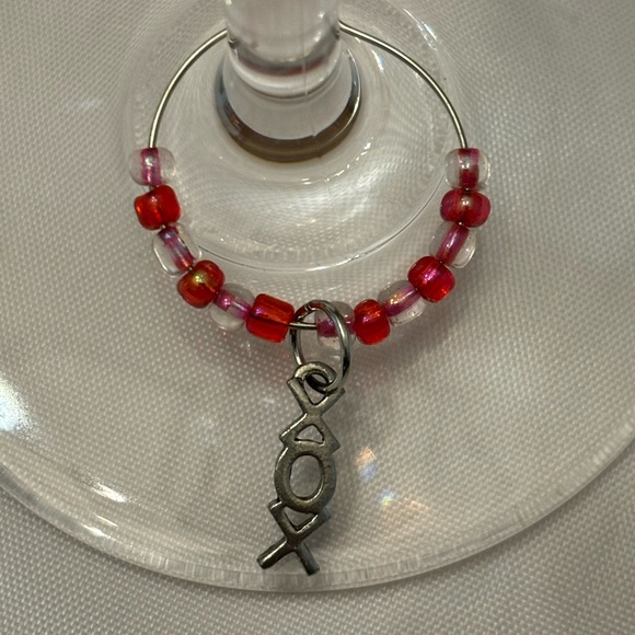 New 4 pc. Handcrafted Love Themed Wine Glass, Mug or Tumbler Charms - Picture 6 of 6